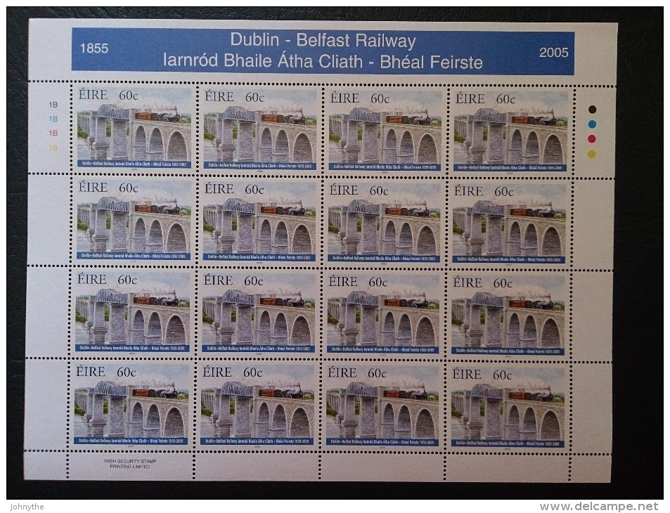 Ireland 2005 Dublin-Belfast Railway 3 Sheets MNH - Nuovi