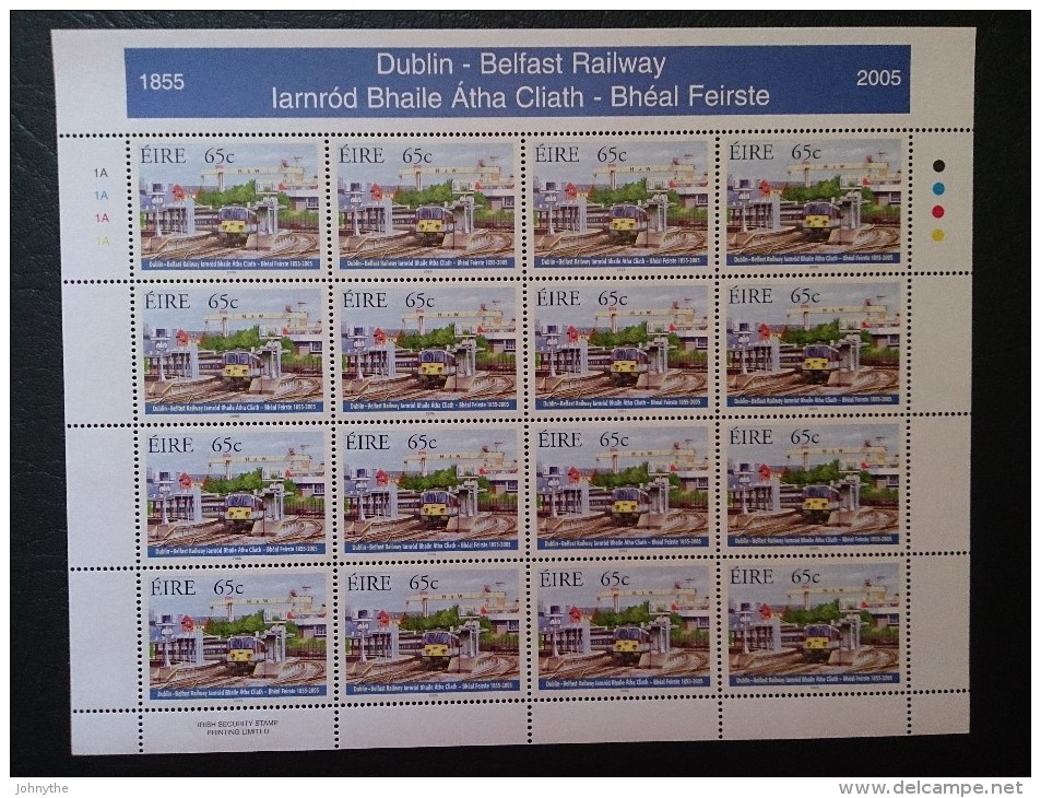 Ireland 2005 Dublin-Belfast Railway 3 Sheets MNH - Nuovi