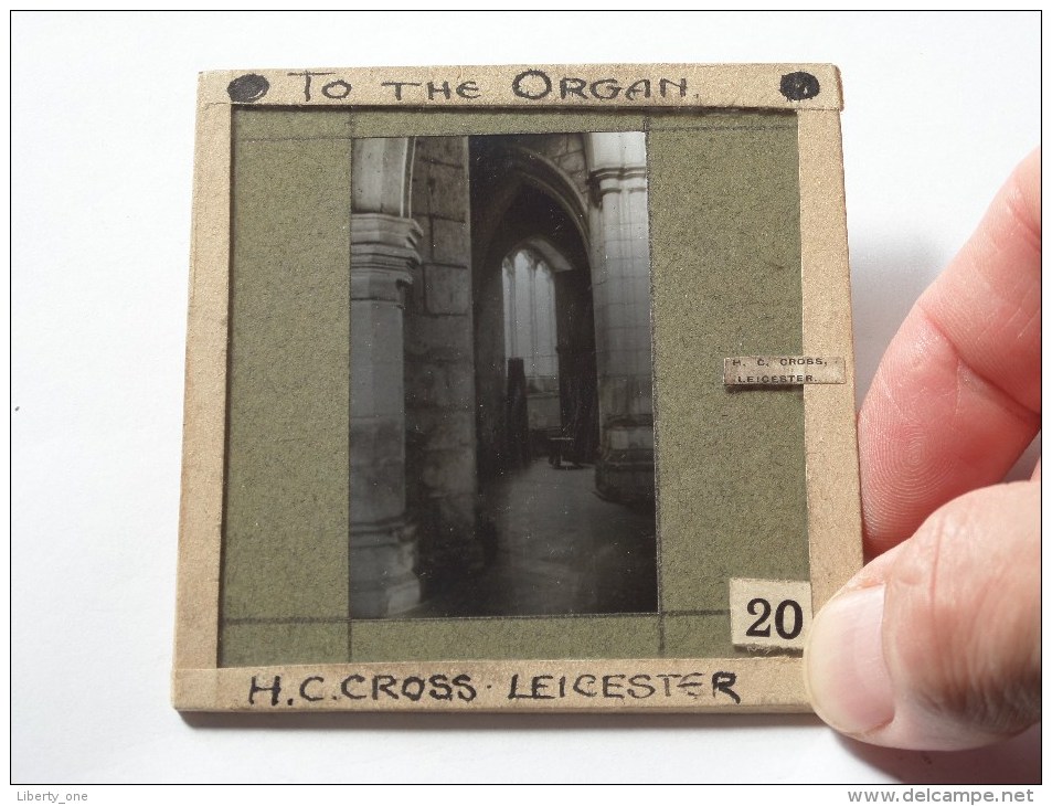 H. C. Cross Leicester To The Organ ( U.K. Leicester ) : Plaat +/- 8 X 8 Cm. ( Zie Foto Voor Details ) ! - Glasplaten