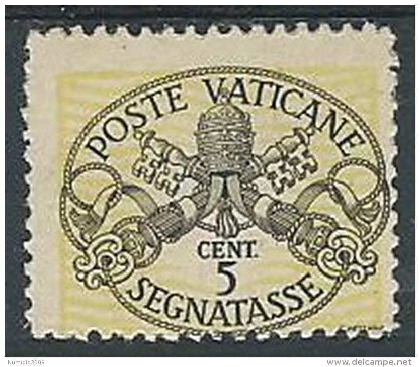 1945 VATICANO SEGNATASSE 5 CENT MH * - ED - Taxes