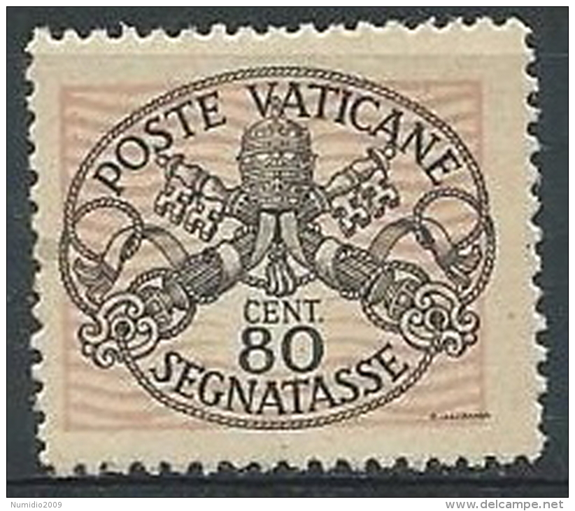 1945 VATICANO SEGNATASSE 80 CENT MNH ** - ED2 - Taxes