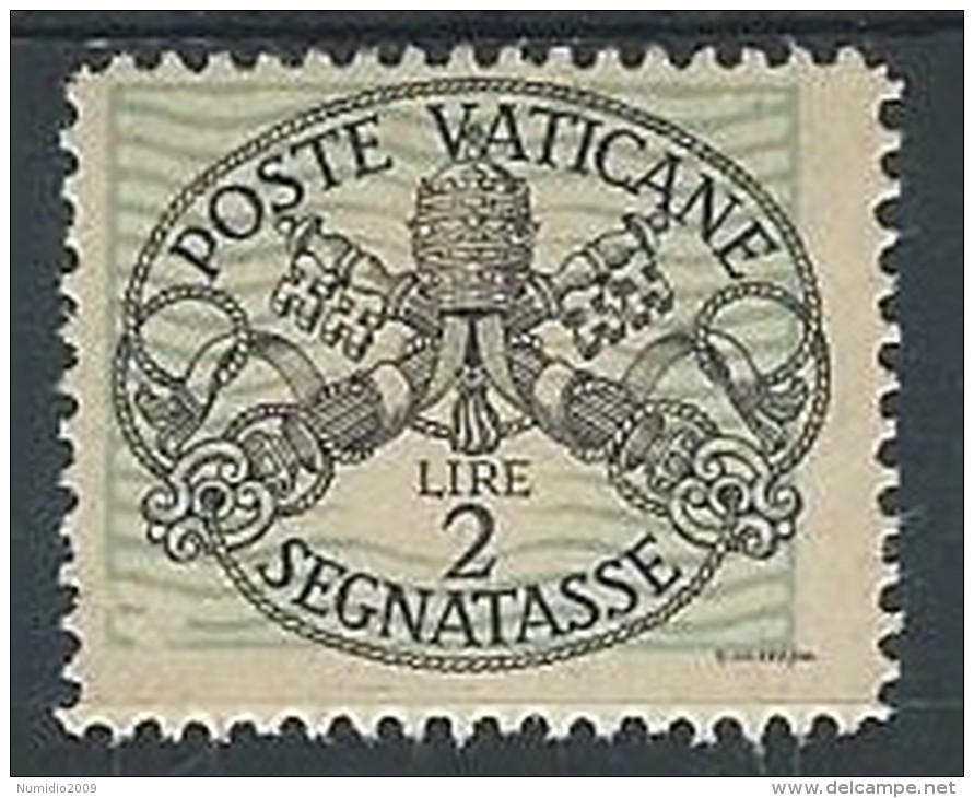 1945 VATICANO SEGNATASSE 2 LIRE MH * - ED3 - Postage Due