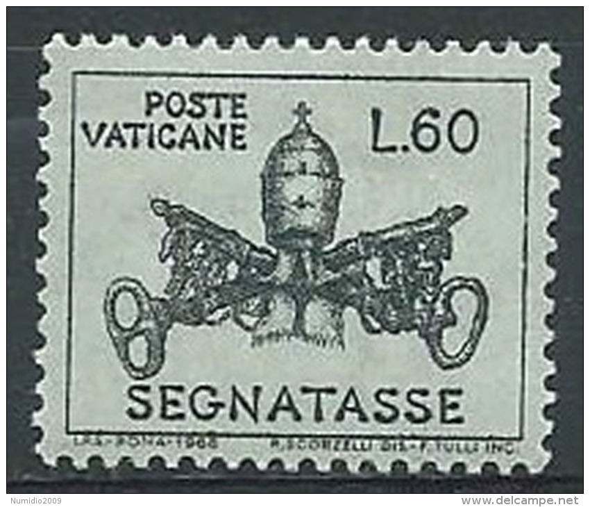 1968 VATICANO SEGNATASSE 60 LIRE MNH ** - ED - Taxes