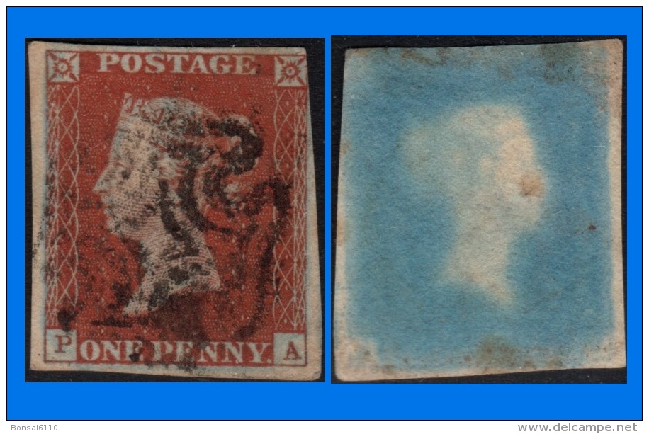 GB 1841-0065, QV 1d Red-Brown P-A Letters SG8 Plate 28 (Spec BS17d), Sound Used MC Cancel - Used Stamps