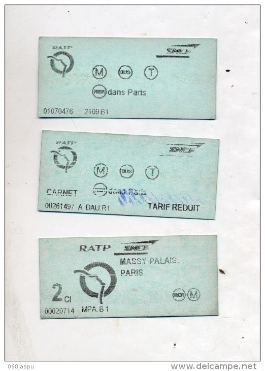 Billet  Ratp Sncf Rer Paris - Europe