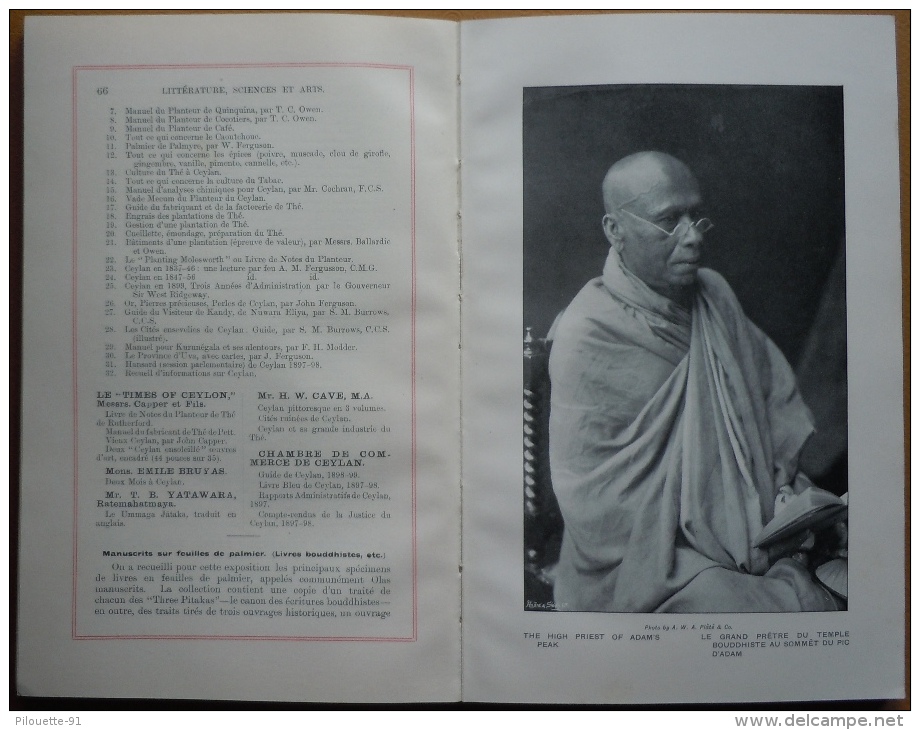 Catalogue Officiel De La Section De Ceylan à L´Exposition Universelle De Paris 1900 - 1801-1900