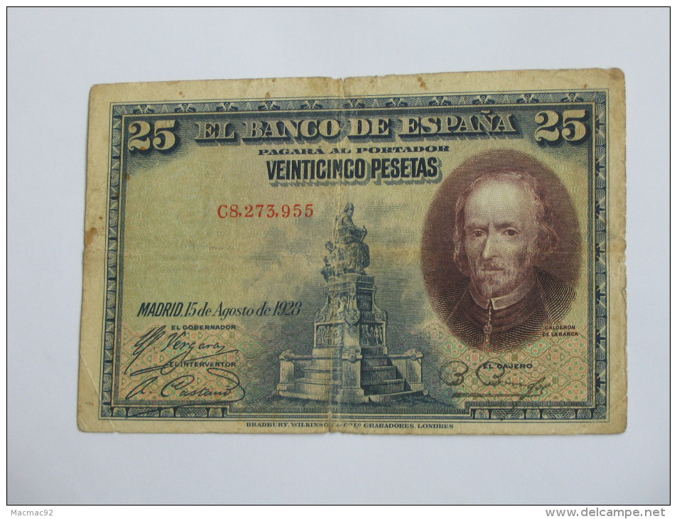 ESPAGNE 25 Veinticinco Pesetas 1928 - El Banco De Espana  **** EN ACHAT IMMEDIAT **** - 25 Pesetas