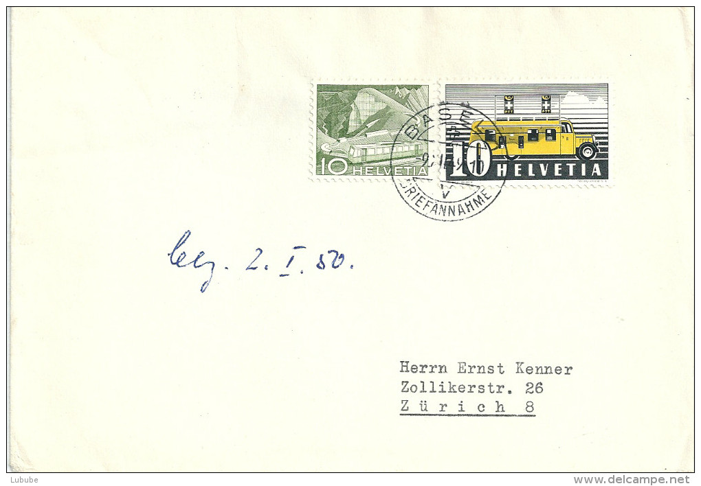 Brief  Basel - Zürich  (Mischfrankatur)        1949 - Lettres & Documents