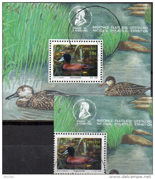 See Gänse 1992 Südafrika Transkei 294+Block 9 O 15€ Vögel Bloque Ms WWF Bloc Philatelic Birds Sheets Bf South Africa RSA - Usados