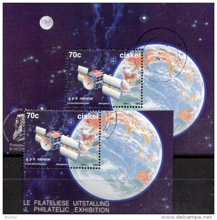 Kosmos 1992 Südafrika Ciskei 216+Block 7 O 9€ Bloques Hojitas EXPO Philatelic M/s Blocs Space Sheets Bf South Africa RSA - Used Stamps