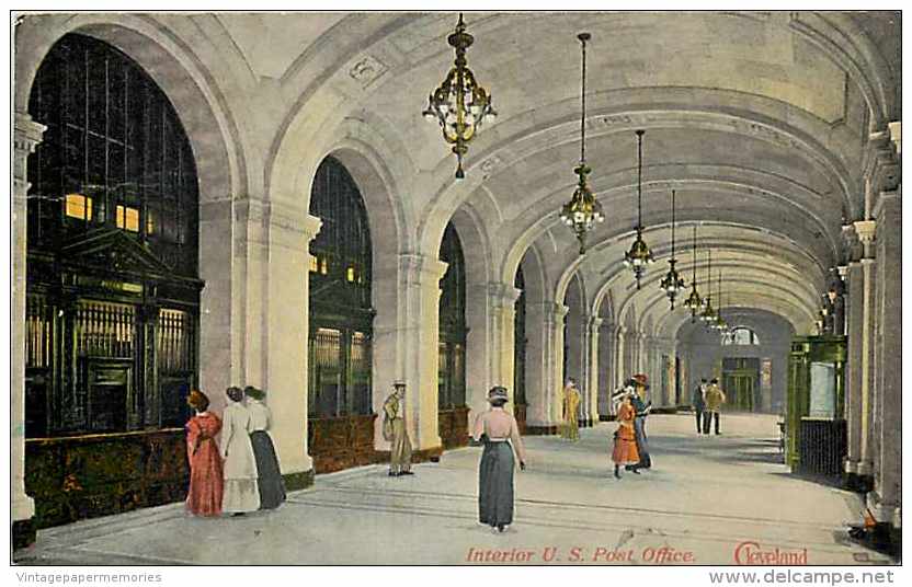 224013-Ohio, Cleveland, Post Office Interior, Century Post Card Co No 19096 - Cleveland