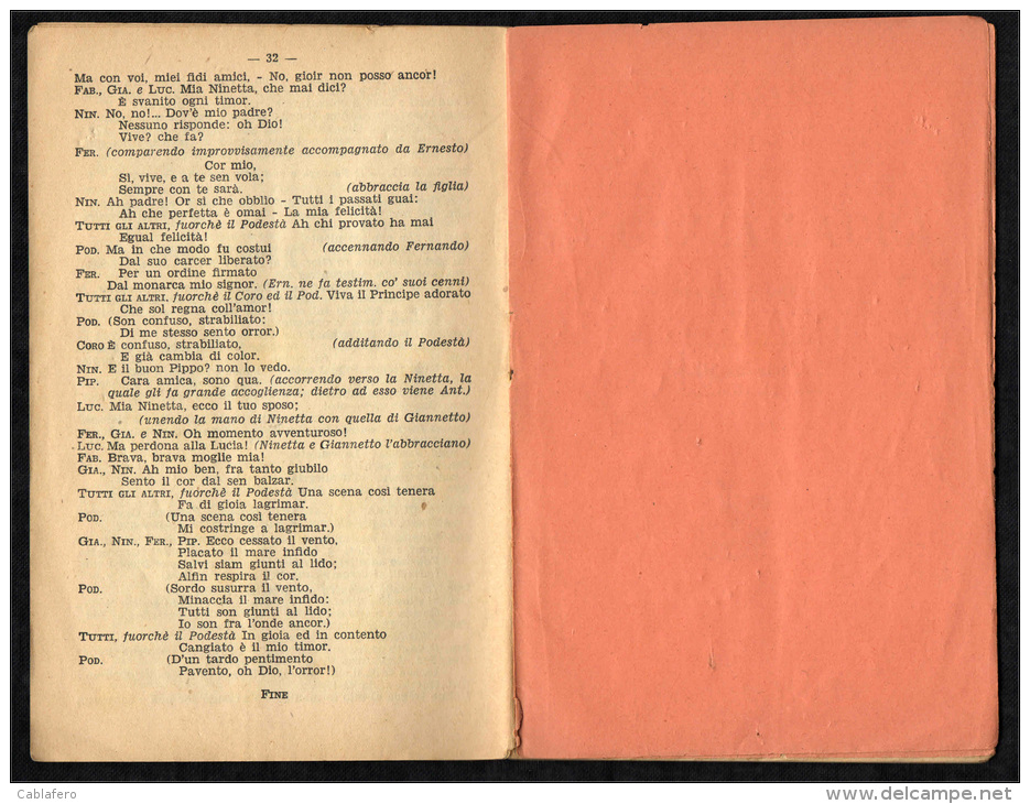 GIOACCHINO ROSSINI - LA GAZZA LADRA - LIBRETTO D'OPERA - MELODRAMMA IN DUE ATTI DI G. GHERARDINI - Other & Unclassified