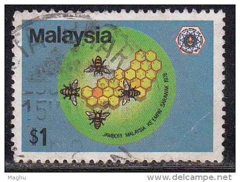 Malaysia Used 1978, Boy Scout Jambore, $1.00 Bees &amp; Honeycomb, Insect - Oblitérés