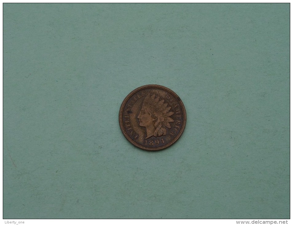 1894 - 1 Cent / KM 90a ( Uncleaned Coin / For Grade, Please See Photo ) !! - 1859-1909: Indian Head