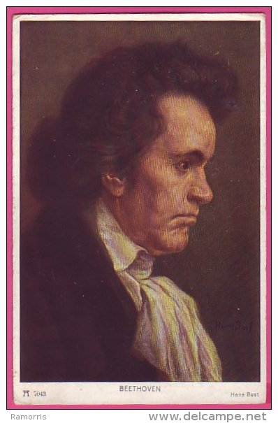 PC10208 Composer Ludwig Van Beethoven By Hans Best. - Muziek En Musicus