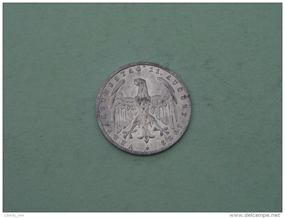 1922 A -  3 Mark / KM 29 ( Uncleaned Coin / For Grade, Please See Photo ) !! - 3 Marcos & 3 Reichsmark