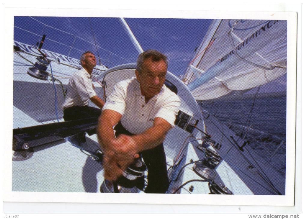 CARTE PUB   ERIC TABARLY ET YVES PARLIER A BORD D AQUITAINE INNOVATION JUIN 1997 - Zeilen