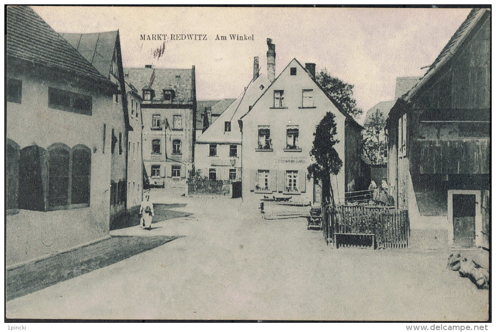 Markt-Redwitz | 2-Farbige Ansichtskarte | "Am Winkel" | Jahr: 1918 | Gebraucht - Marktredwitz