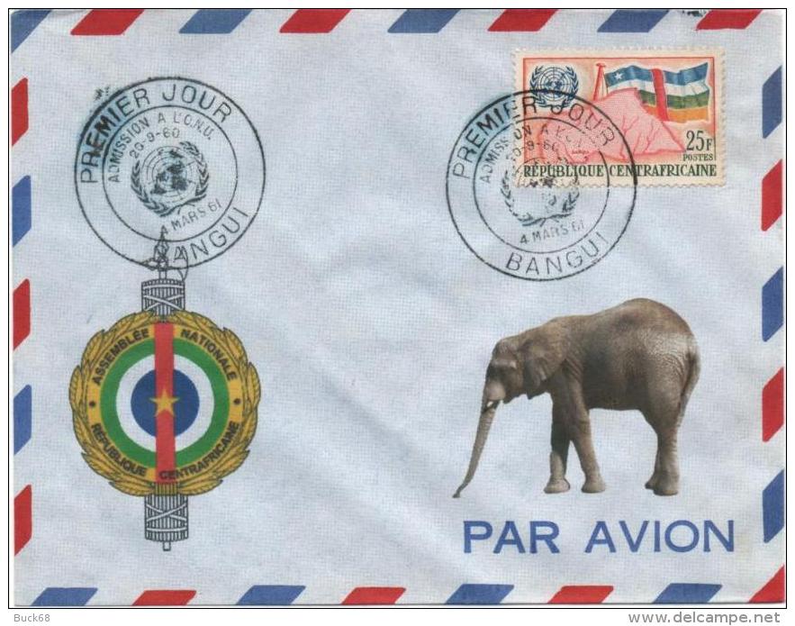 CENTRAFRICAINE 15 FDC Premier Jour ETB Fête Nationale Bangui 1er Décembre 1961 (1) - Repubblica Centroafricana