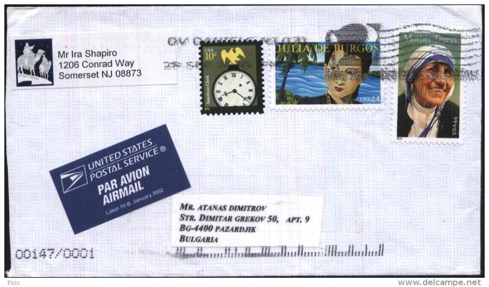 Mailed Cover (letter) With Stamps  From USA To Bulgaria - Sonstige & Ohne Zuordnung