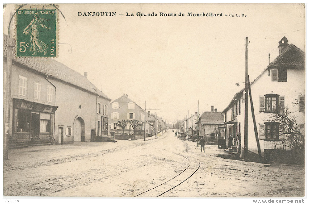 90 -  DANJOUTIN - CPA -  La Grande Route De Montbéliard - Danjoutin