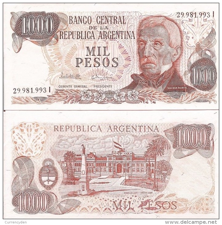 Argentina P304d. 1000 Pesos, Martin / Plaza De Mayo, Buenos Aires - Argentina