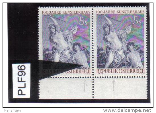 PLF96 ÖSTEREICH 1961 ANK  1132 Michl 1090 Plattenfehler Zweiter Nabel Im Paar Mit  NORMALER MARKE ** - Variétés & Curiosités