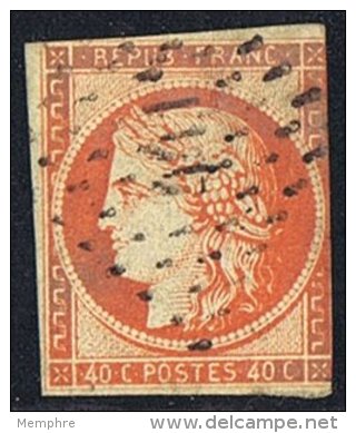 Cérès  40 Cent Orange Vif  Yv 5  Filets Touchés - 1849-1850 Cérès