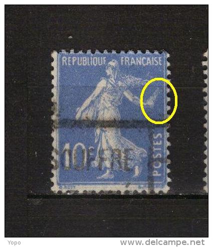 Timbre Semeuse 10 C. Outremer N° 279, Avec Flambeau - Used Stamps