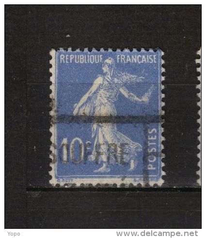 Timbre Semeuse 10 C. Outremer N° 279, Avec Flambeau - Used Stamps