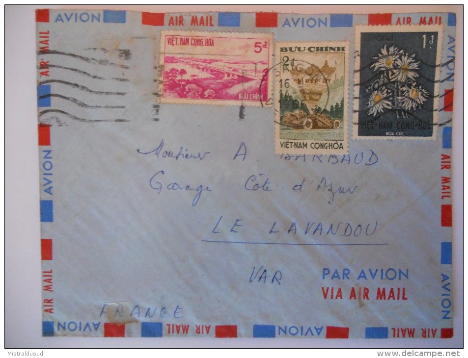 Viet Nam Lettre De Saigon 1966 Pour Lavandou - Vietnam