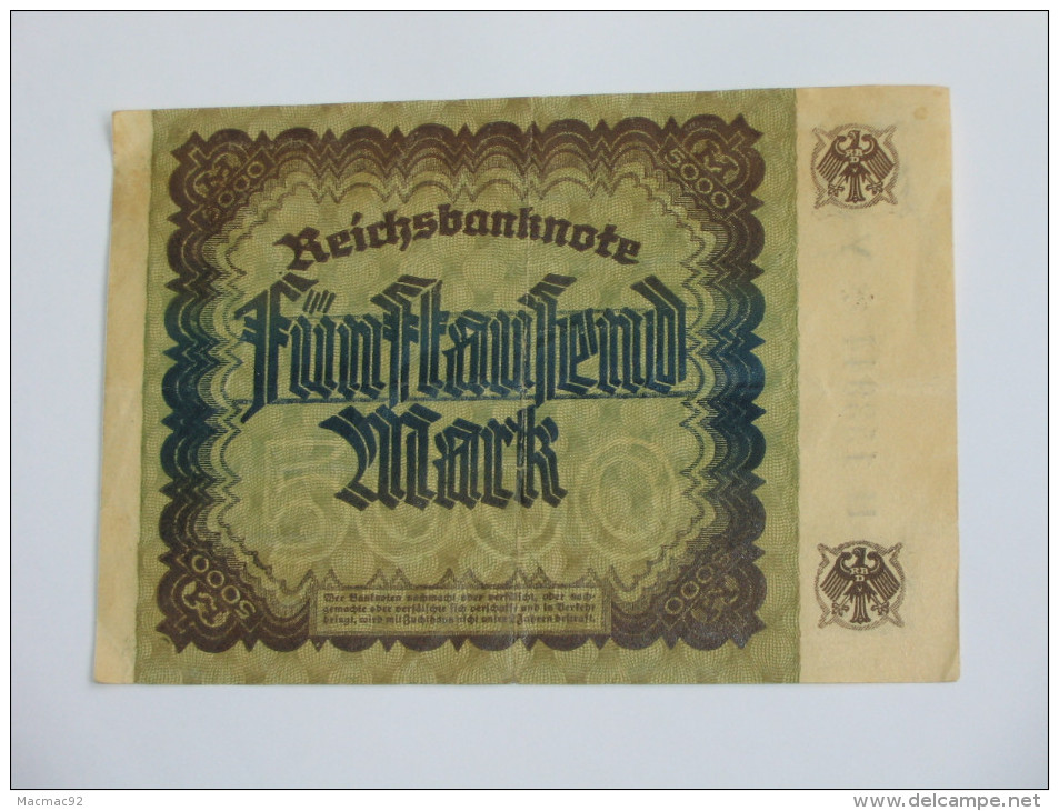 5000 Funftausend  Mark - Berlin 1922  Reichsbanknote - Germany **** EN ACHAT IMMEDIAT **** - 1000 Mark