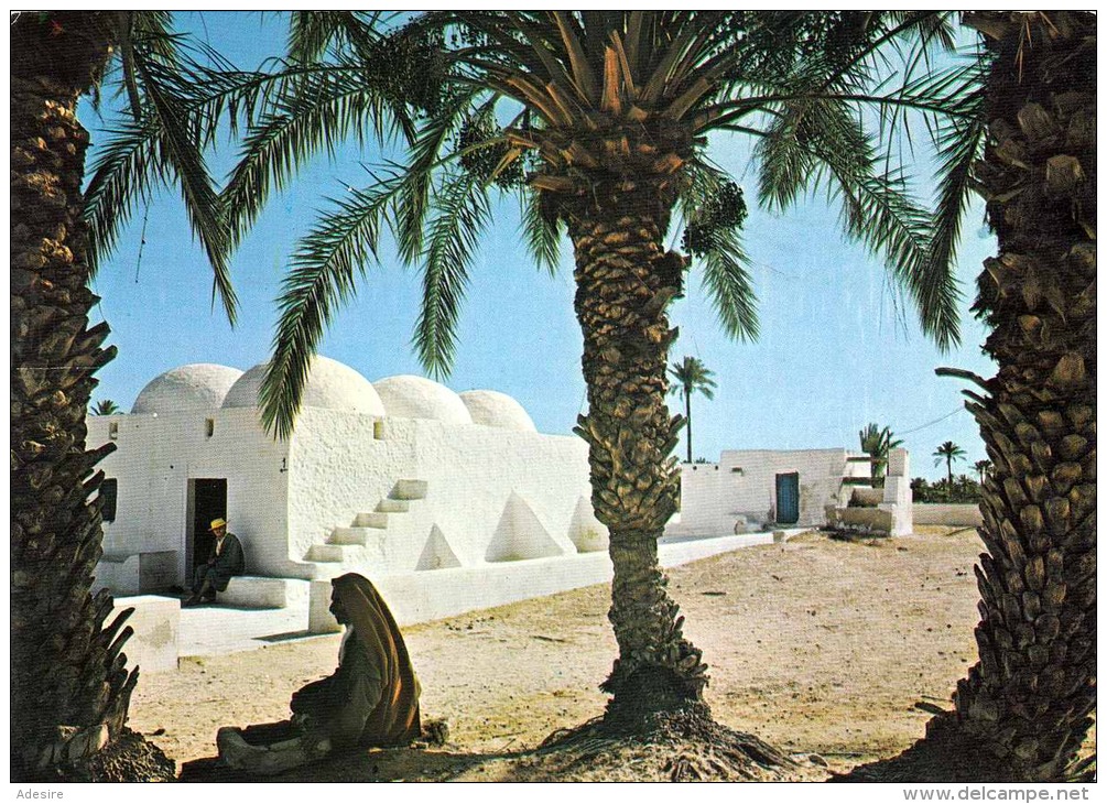 Schöne Sondermarken Frankierung Auf Ak DJERBA JERBA (Tunesien), Mosquèe Hadher Bech, Gelaufen 1983, Gute Erhaltung - Tunisie (1956-...)