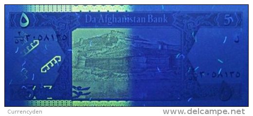 Afghanistan P66, 5 Afghani, Coin, Cornucopia / Bala Hissar (High Fortress) Look At UV Image - Afghanistan