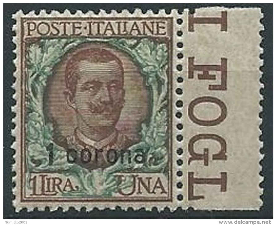 1921-22 DALMAZIA 1 CORONA LUSSO MNH ** - ED725 - Dalmatien