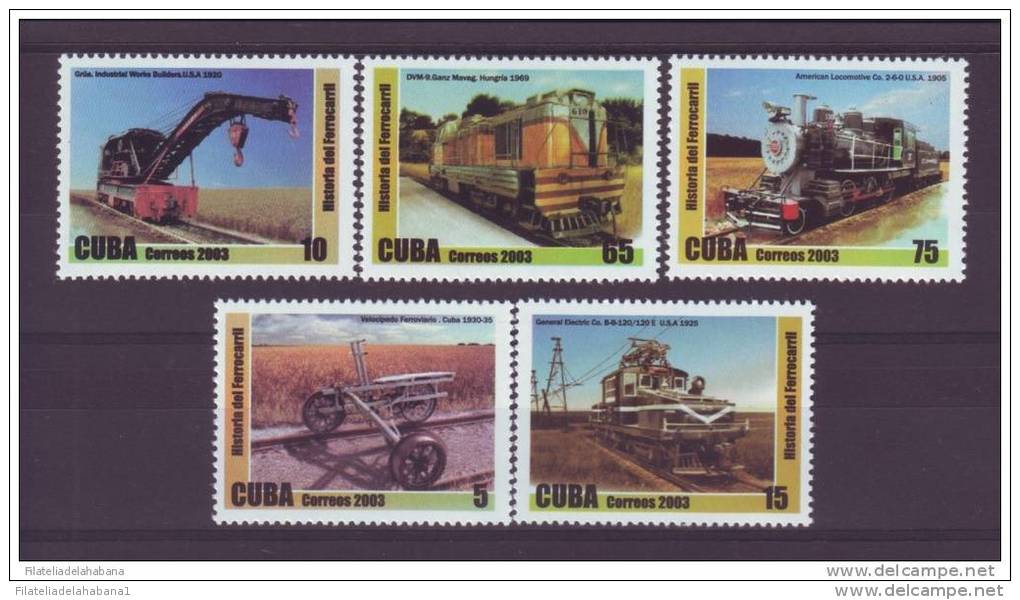 2003.103 CUBA 2003 RAILROAD RAYLWAYS LOCOMOTIVE FERROCARRIL CHEMIS DE FER. TRANSPORTES, MNH COMPLETE SET - Unused Stamps