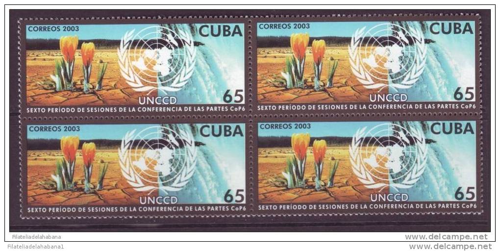 2003.109 CUBA 2003 HAMBRE UNCCD AGUA WATER  MNH BLOCK 4 - Neufs