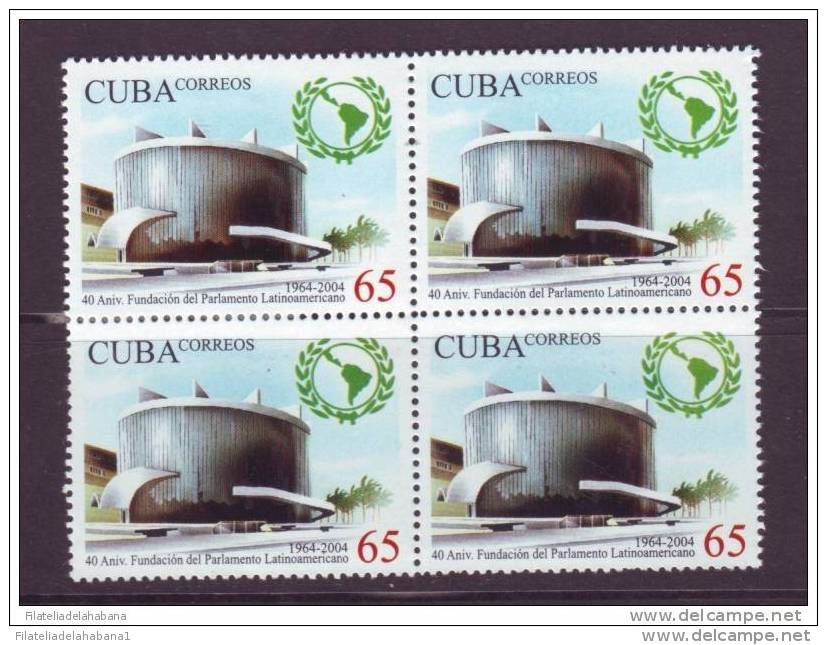 2004.111 CUBA 2004 40 ANIVERSARIO DE LA FUNDACION DEL PARLAMENTO LATIONAMERICANO MNH BLOCK 4 - Unused Stamps