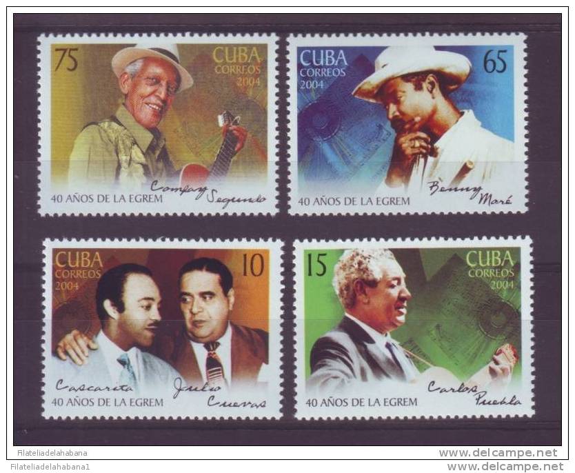 2004.112 CUBA 20042004 CANTANTES DE CUBA, CARLOS PUEBLA, BENNY MORE, COMPAY SEGUNDO, JULIO CUEVAS  CASCARITA MNH SET - Unused Stamps