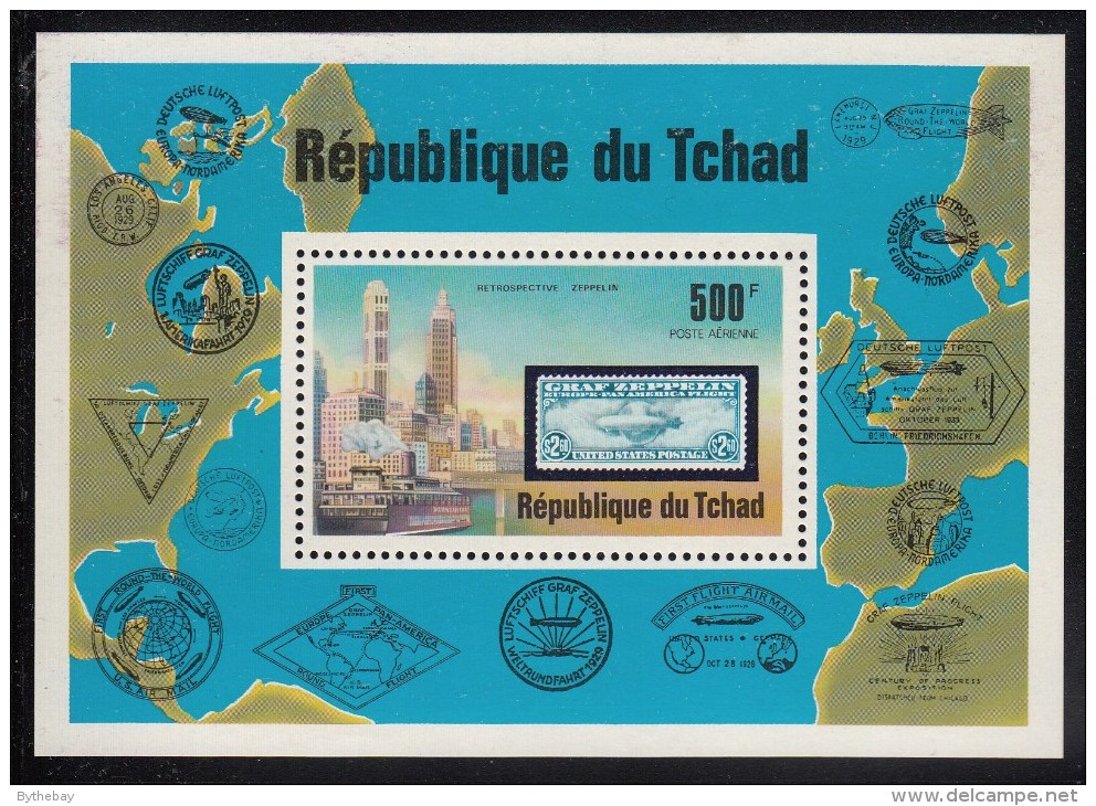 Chad MNH Scott #C210 Souvenir Sheet 500fr Zeppelin, 75th Anniversary - Tchad (1960-...)