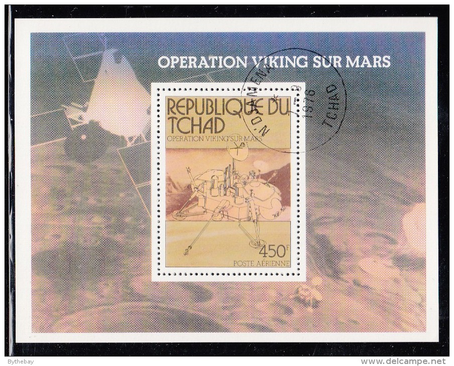 Chad Used Scott #C194 Souvenir Sheet 450fr Viking Lander And Probe - Viking Mars Mission - USA