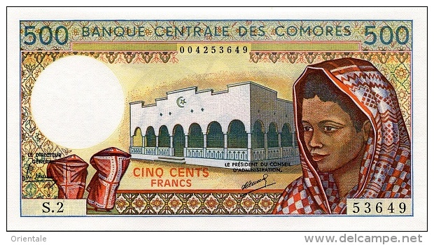 COMOROS P. 10a 500 F 1986 UNC (s. 7) - Comores