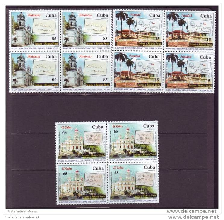 2005.293 CUBA 2005 POSTAL HISTORY COVER AND OLD ARCHITECTURE. POSTAL MUSEUM ANIV. COMPLETE SET MNH BLOCK 4 - Unused Stamps