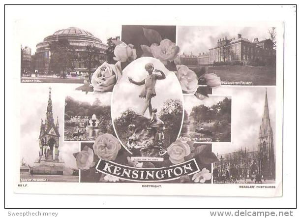 RP KENSINGTON UNUSUAL 7 VIEW MULTIVIEW USED 1923 BEAGLES POSTCARD CENTRAL LONDON SUBURBS USED - Londen - Buitenwijken