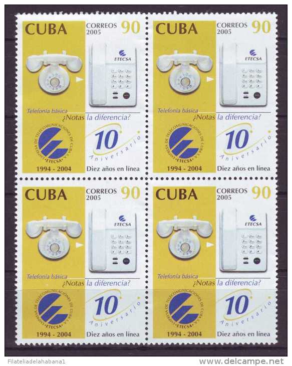 2005.109 CUBA MNH BLOCK 4 2005 TELEPHON ETECSA ANIV. EMPRESA TELEFONOS. - Ungebraucht