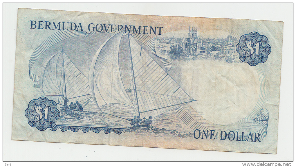 Bermuda 1 Dollar 1970 VF+ CRISP Banknote P 23 - Bermudes