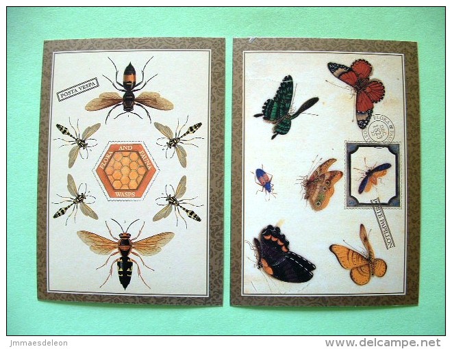 Two Postcards On Insects From USA - Insectos