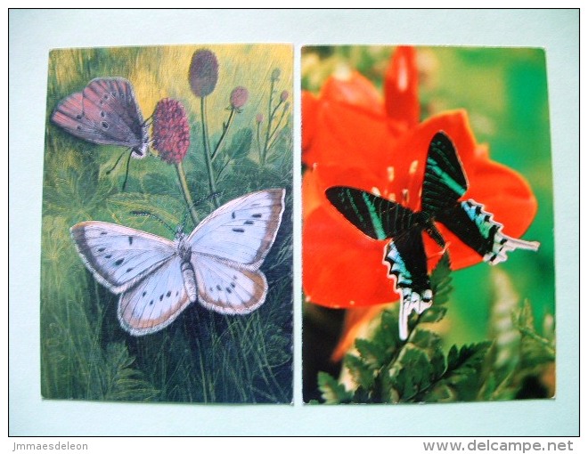Two Postcards On Butterflies From Germany - Insects