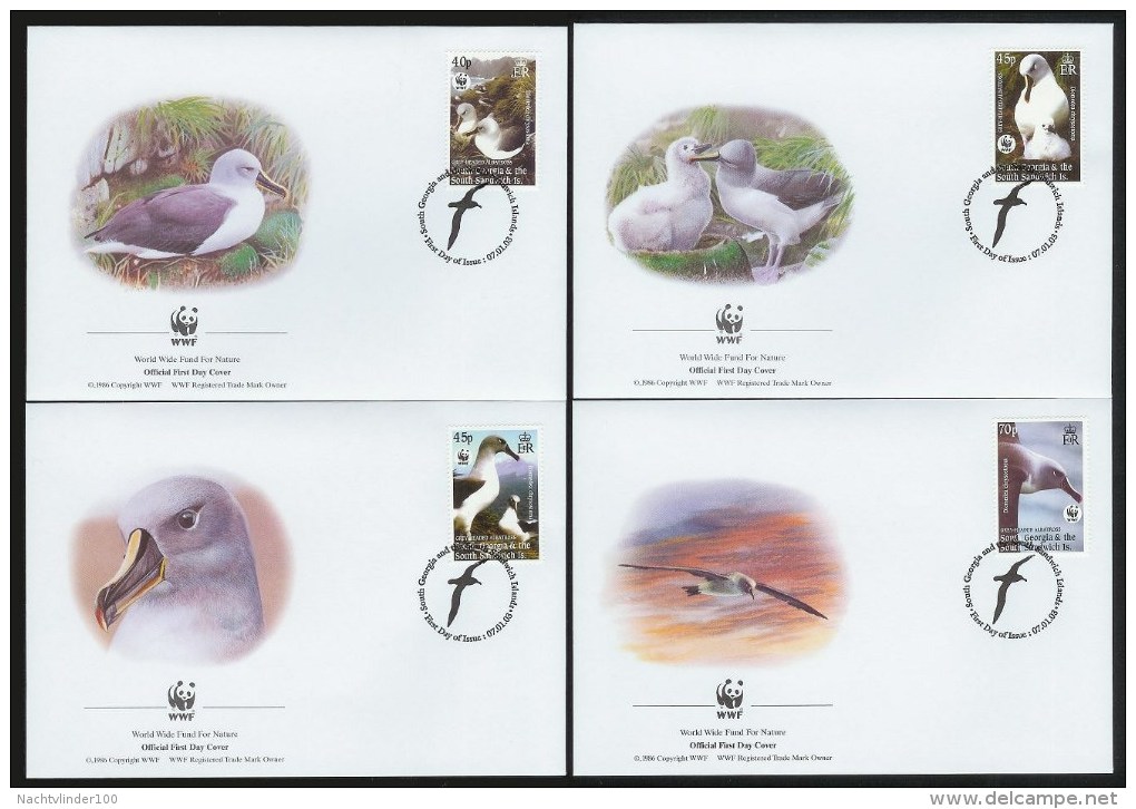 Nat320fb WWF FAUNA VOGELS ALBATROSS BIRDS VÖGEL AVES OISEAUX SOUTH GEORGIA & THE SOUTH SANDWICH ISLANDS  2003 FDC´s - FDC
