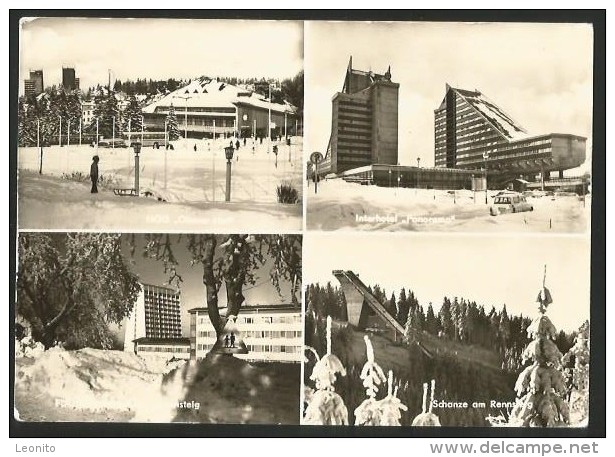 OBERHOF Thüringen Oberer Hof Interhotel PANORAMA Schanze Rennsteig Karte 1974 Gelaufen 2014 - Oberhof